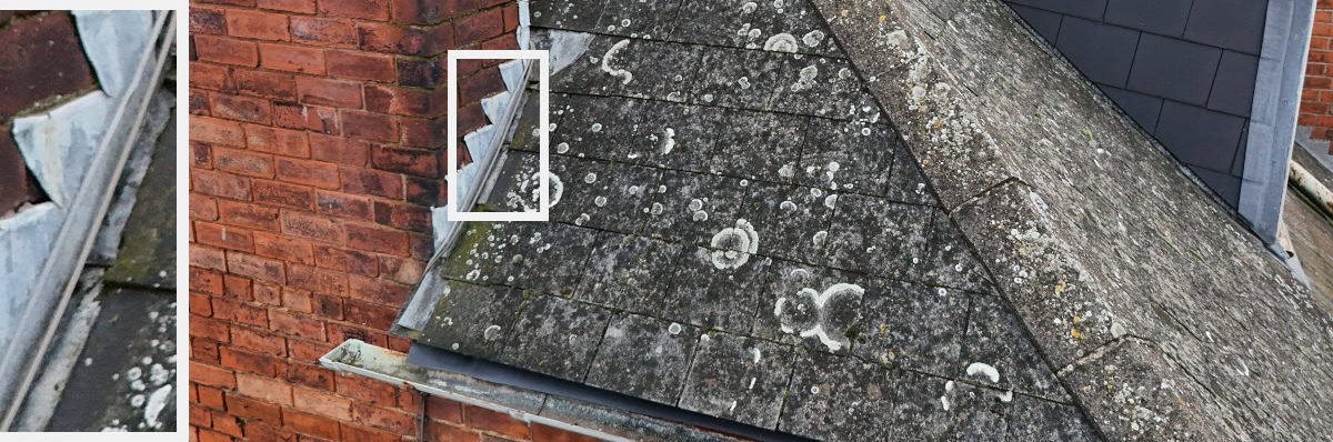 A close view of a residential dwelling roof.